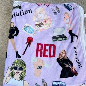 Taylor Swift RED Era Fleece Throw Blanket Purple Fan Merch